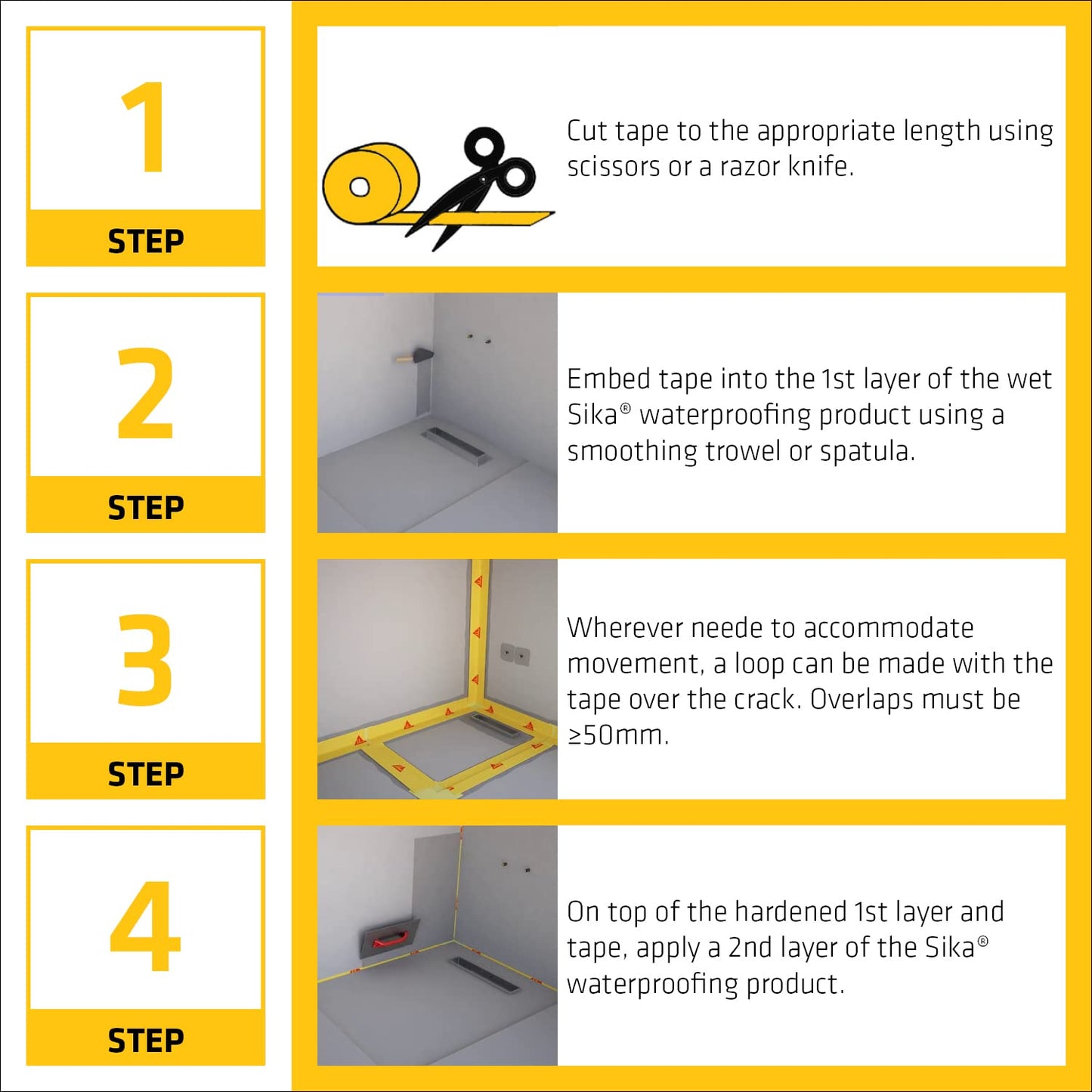 Sika® SealTape F – Crack-Bridging Waterproof Sealing Tape