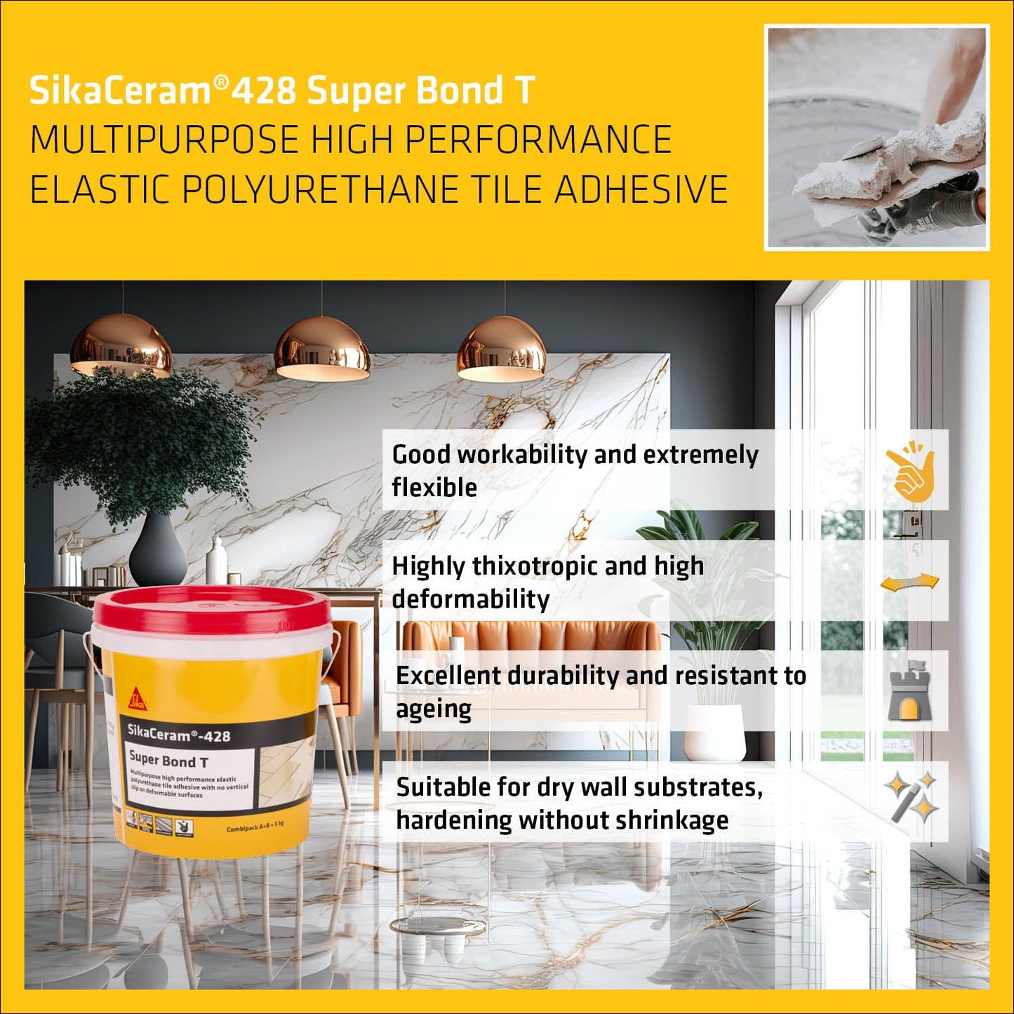 SikaCeram®-428 Super Bond T – High-Performance Elastomeric Polyurethane Adhesive